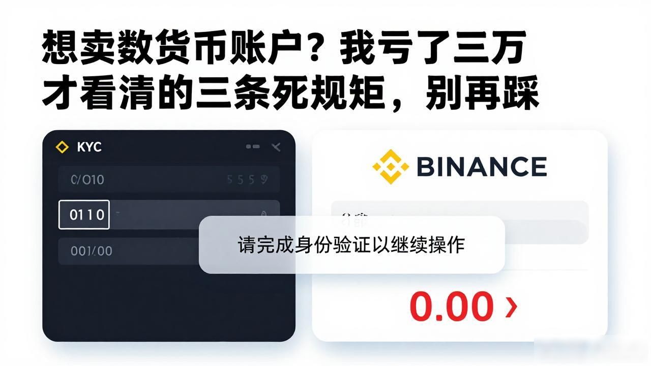 想卖数字货币账户？我亏了三万才看清的三条死规矩，别再踩