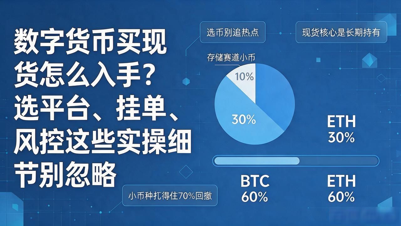 数字货币买现货怎么入手？选平台、挂单、风控这些实操细节别忽略