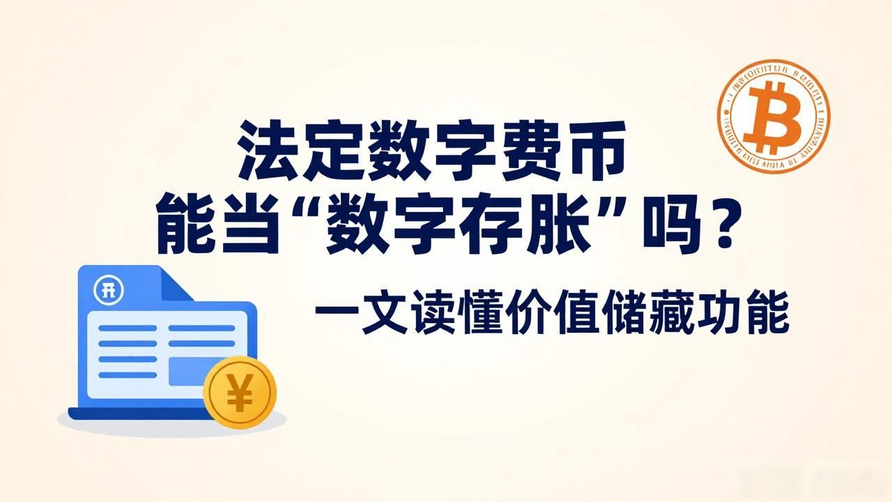 法定数字货币能当"数字存折"吗？一文读懂价值储藏功能