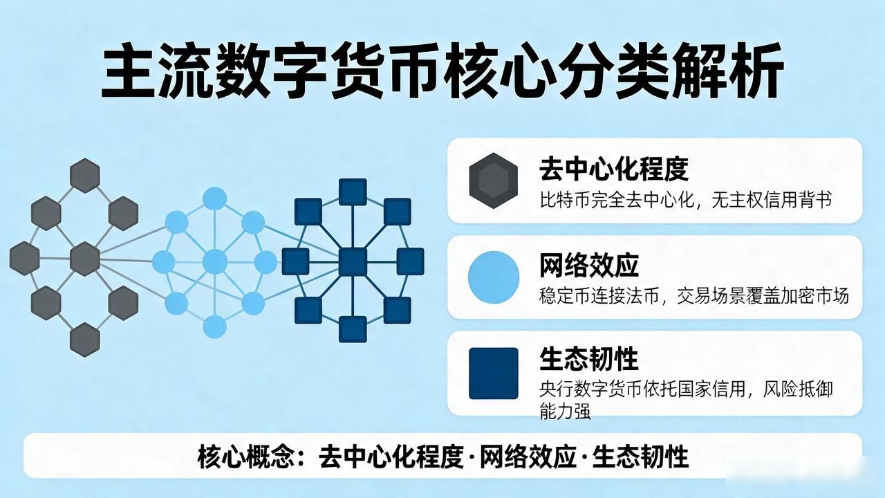 主流数字货币定义详解：比特币等核心资产分类解析