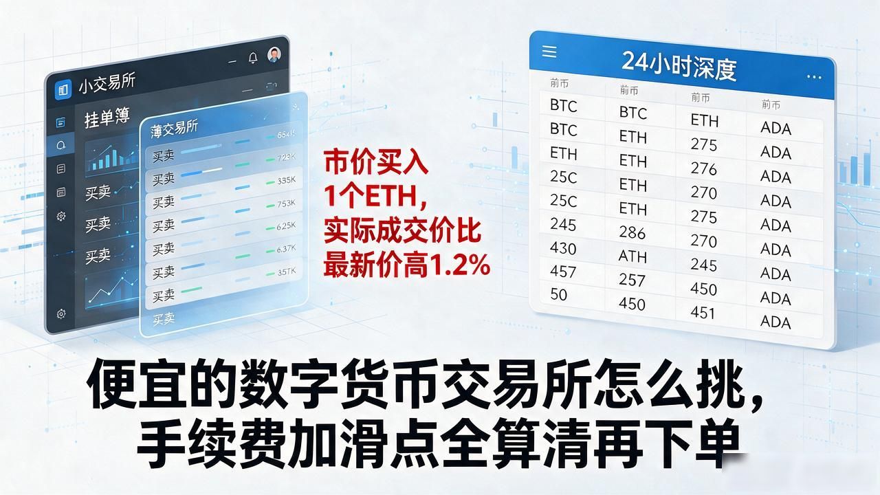 便宜的数字货币交易所怎么挑，手续费加滑点全算清再下单